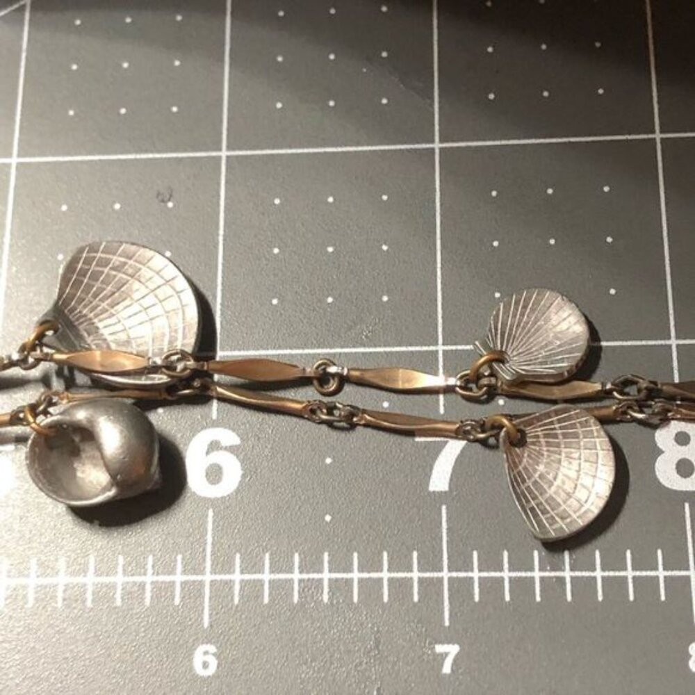 Seashell Charm Statement Necklace Silver And Gold… - image 6